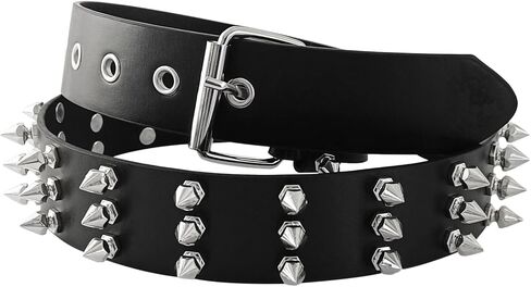 Spike Belts Punk Belts Plastic Studded Belt Rivet Belt Y2K Costume Halloween Dress up Accessory in Kuwait