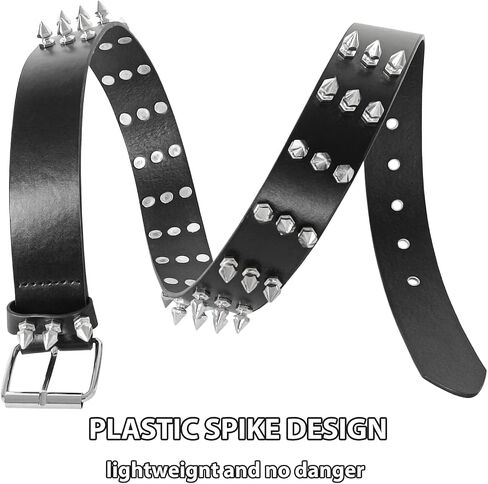 Spike Belts Punk Belts Plastic Studded Belt Rivet Belt Y2K Costume Halloween Dress up Accessory in Kuwait