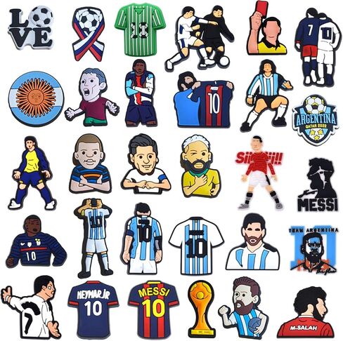 30 Pcs Sports Shoe Charms Football Pins Charms Soccer Shoe Charm Decoration for Clog in Saudi Arabia