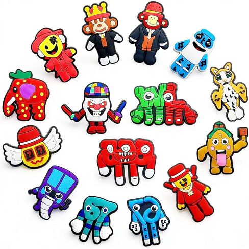 Italian Brainrot Shoe Charms – 15Packs Steal a Brainrot 67 Strawberry Elephant Brain Rot Flip Flop Charms with Tralalero Tralala, Funny Cartoon Decor for Clogs & Sandals in Saudi Arabia