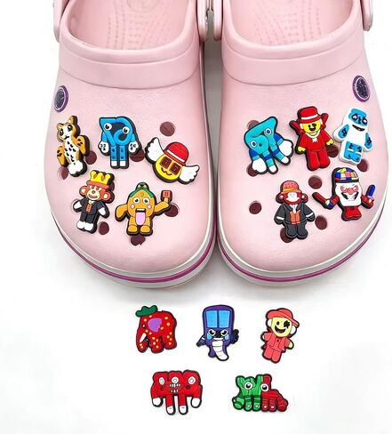 Italian Brainrot Shoe Charms – 15Packs Steal a Brainrot 67 Strawberry Elephant Brain Rot Flip Flop Charms with Tralalero Tralala, Funny Cartoon Decor for Clogs & Sandals in Saudi Arabia