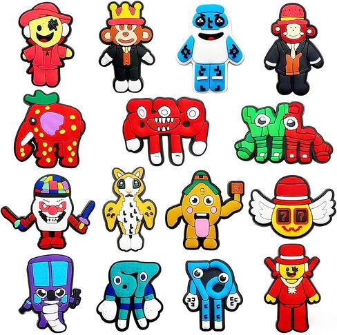 Italian Brainrot Shoe Charms – 15Packs Steal a Brainrot 67 Strawberry Elephant Brain Rot Flip Flop Charms with Tralalero Tralala, Funny Cartoon Decor for Clogs & Sandals in Saudi Arabia