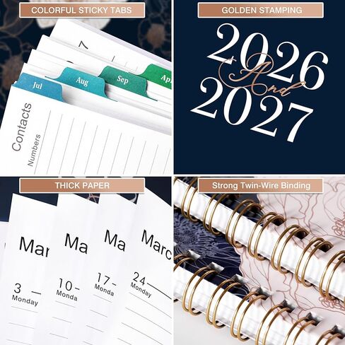 Planner 2024-2025, Aug 2024-Dec 2025 Weekly and Monthly Planner, 9 x 11 Calendar Planner for Organization, Planner 2025 with Notes, Class Schedule, Contacts, Monthly Tabs - Lake Green in Kuwait