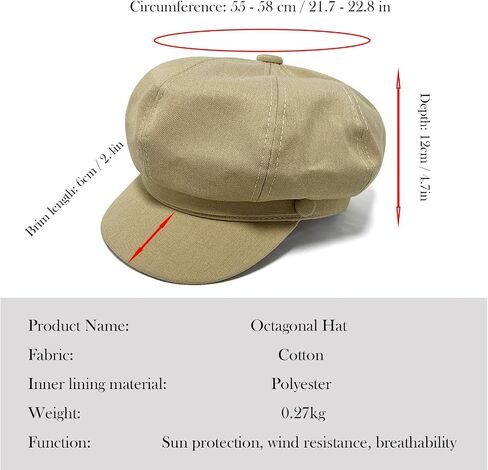 Newsboy Cap for Women, Beret Newsboy Hat, Ladies Octagonal Gatsby Hats, Outdoor Vintage Artist Beret Cap in Kuwait