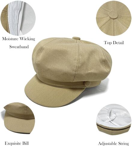 Newsboy Cap for Women, Beret Newsboy Hat, Ladies Octagonal Gatsby Hats, Outdoor Vintage Artist Beret Cap in Kuwait