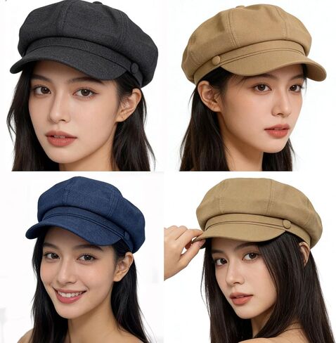 Newsboy Cap for Women, Beret Newsboy Hat, Ladies Octagonal Gatsby Hats, Outdoor Vintage Artist Beret Cap in Kuwait