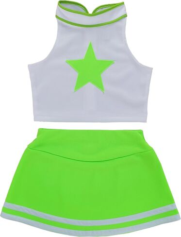 Little Girls' Kids Children Dress Cheerleader Costume Uniform Cheerleading Outfit Halloween Star in Saudi Arabia