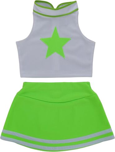 Little Girls' Kids Children Dress Cheerleader Costume Uniform Cheerleading Outfit Halloween Star in Saudi Arabia