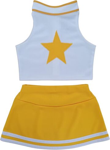 Little Girls' Kids Children Dress Cheerleader Costume Uniform Cheerleading Outfit Halloween Star in Saudi Arabia