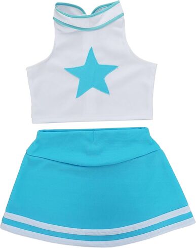 Little Girls' Kids Children Dress Cheerleader Costume Uniform Cheerleading Outfit Halloween Star in Saudi Arabia