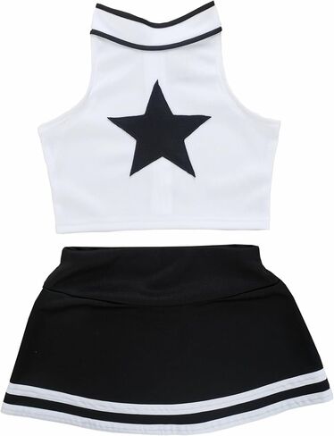 Little Girls' Kids Children Dress Cheerleader Costume Uniform Cheerleading Outfit Halloween Star in Saudi Arabia