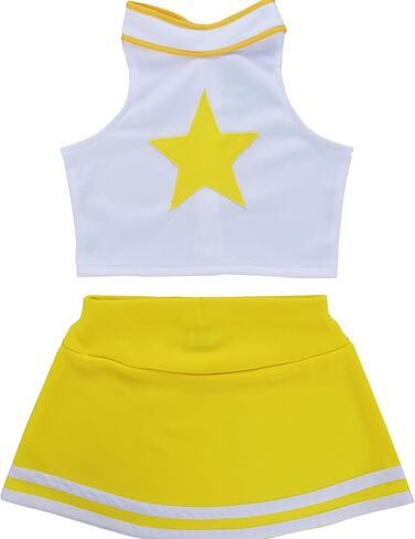 Little Girls' Kids Children Dress Cheerleader Costume Uniform Cheerleading Outfit Halloween Star in Saudi Arabia