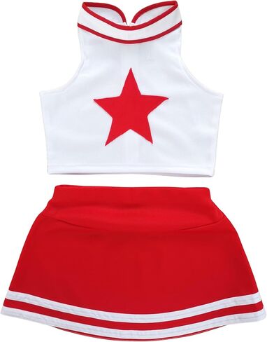 Little Girls' Kids Children Dress Cheerleader Costume Uniform Cheerleading Outfit Halloween Star in Saudi Arabia