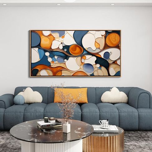 Abstract Canvas Wall Art - Colorful Framed Wall Decor for Living Room, Bedroom, Office - Large Modern artwork picture, Bedroom Aesthetic Room Wall Decorations, Oil Painting Wall Art in Saudi Arabia