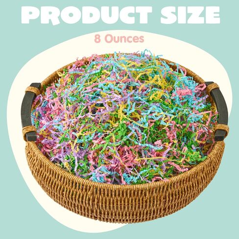 JOYIN 8 oz Easter Grass Shredded Paper, Recyclable Paper Grass, Shred Raffia Crinkle Cut for Basket Filler Stuffers, Easter Egg Hunt Crafts Decor, Party Favors, Box Bags Gift Wrapping Decoration in Saudi Arabia