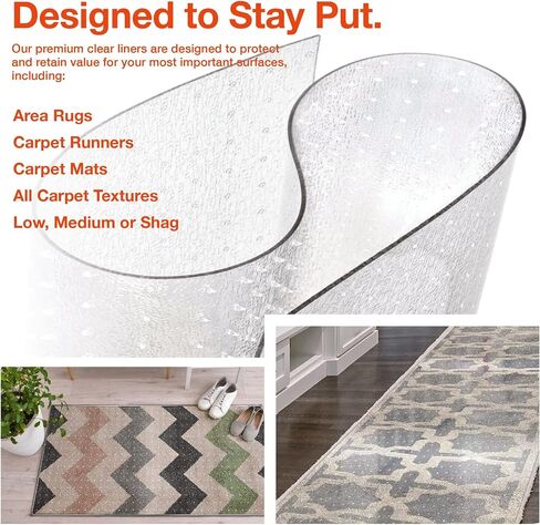 Clear Hard Floor Runner, USA Made, Safe, 24 x 60 Inch, 2mm Thick Clear Vinyl, Hardwood Floor Runner for Hallway, Transparent Runner for Laminate Flooring in Kuwait