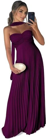 Strapless Chiffon Bridesmaid Dresses with Scarf Long Prom Dresses 2026 Pleated Formal Evening Party Gowns in Saudi Arabia