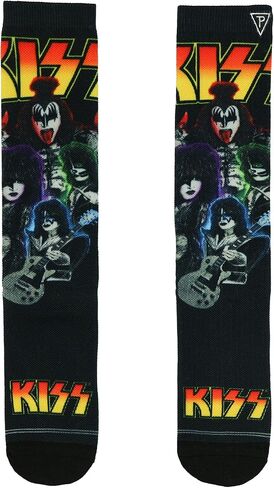 KISS Crew Socks Men's Rock Band Sublimated Group Portrait Design 1-Pair Shoe Size 7-12 in Saudi Arabia