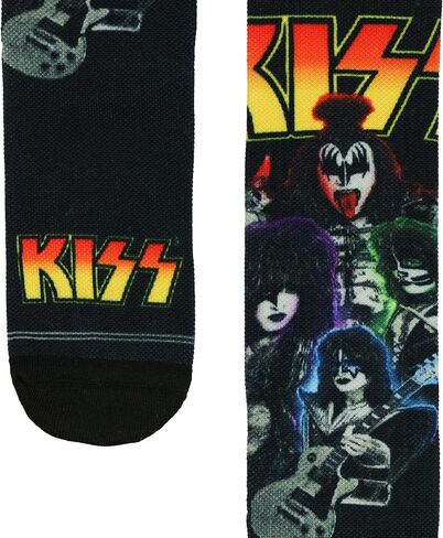KISS Crew Socks Men's Rock Band Sublimated Group Portrait Design 1-Pair Shoe Size 7-12 in Saudi Arabia