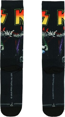 KISS Crew Socks Men's Rock Band Sublimated Group Portrait Design 1-Pair Shoe Size 7-12 in Saudi Arabia