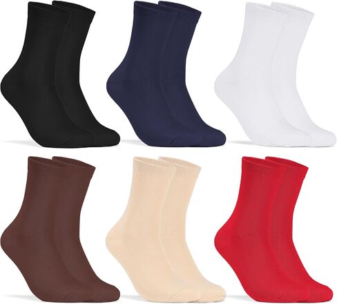 Men's Dress Socks 6 Pairs, Black 97.5% Cotton Crew Socks for Men,Breathable,Ribbed Cuff,Business & Casual, Size 8-13 in Saudi Arabia