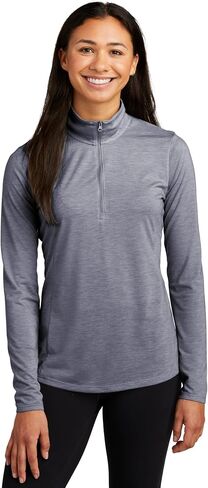 SPORT-TEK Women's PosiCharge Tri-Blend Wicking Quarter Zip Pullover | Lightweight & Breathable Quarter Zip Jacket in Kuwait