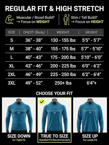 Men's Sun Shirts Long Sleeve 3-Pack - UPF 50+ UV Hoodie, Quick Dry Tops for Summer Fishing & Gym Workout in Saudi Arabia