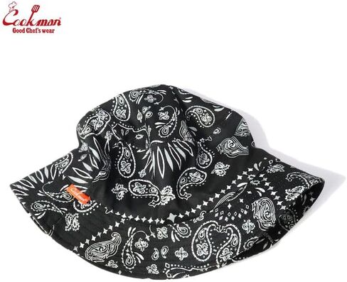 COOKMAN Bucket Hat - Paisley Black, Lightweight Cotton Hat for Everyday Wear, Comfortable Workwear and Street Style Hat in Kuwait