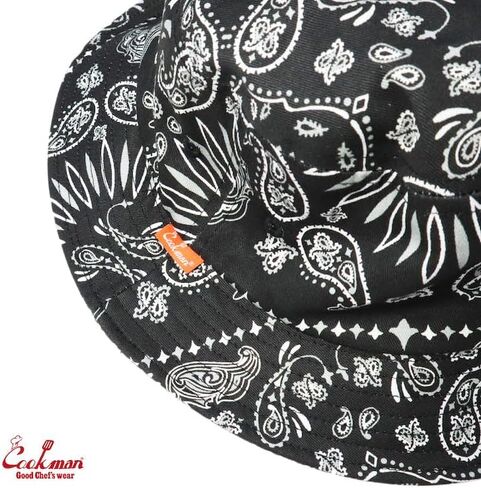 COOKMAN Bucket Hat - Paisley Black, Lightweight Cotton Hat for Everyday Wear, Comfortable Workwear and Street Style Hat in Kuwait