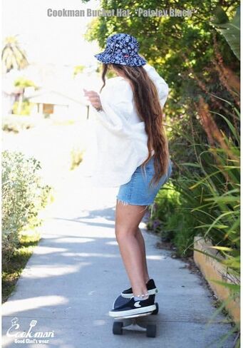 COOKMAN Bucket Hat - Paisley Black, Lightweight Cotton Hat for Everyday Wear, Comfortable Workwear and Street Style Hat in Kuwait