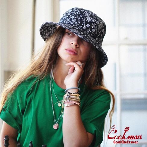 COOKMAN Bucket Hat - Paisley Black, Lightweight Cotton Hat for Everyday Wear, Comfortable Workwear and Street Style Hat in Kuwait
