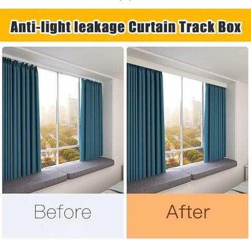 Wall-Mounted Curtain Pelmet Box - White Aluminum Curtain Track System for Kitchen & Bedroom, Metal Curtain Valance, 3-in-1 Curtain Pole & Panel Rails in Kuwait