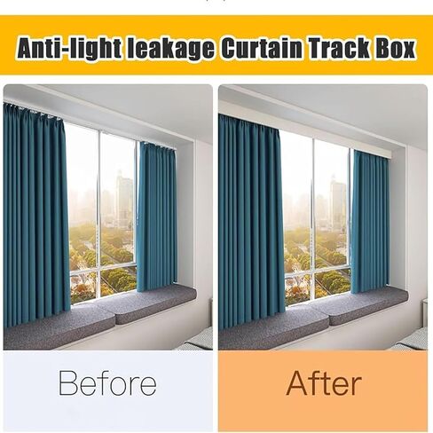 Wall Mounted Double Track Curtain Box with Double Rails - Versatile Curtain Pelmet for Living Room, Bedroom, Hotel Room Dividers - 6m/19.7ft Size in Kuwait