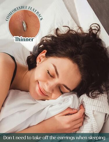 Nose Rings Studs Flat Back Earrings Hypoallergenic - Threadless Surgical Steel Nose Ring Studs Cartilage Earring Monroe Nostril Labret Medusa Tragus Conch Helix Piercing Jewelry for Women Men 28Pcs in Saudi Arabia