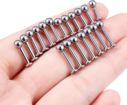 14G 16G Surgical Steel Internally Threaded Labret Studs Monroe Lip Rings Cartilage Tragus Nail Conch Helix Earring Barbell for Women Men Piercing Jewelry 6mm 8mm 10mm Bar Length in Kuwait