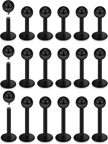 14G 16G Surgical Steel Internally Threaded Labret Studs Monroe Lip Rings Cartilage Tragus Nail Conch Helix Earring Barbell for Women Men Piercing Jewelry 6mm 8mm 10mm Bar Length in Kuwait
