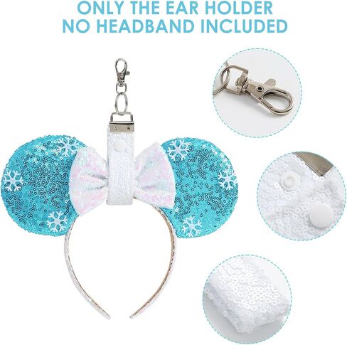 Mouse Ears Headband Holder for Backpack Sequin Lanyard Keychain Park Trip Essentials Bag Charms Organizer Decor in Saudi Arabia