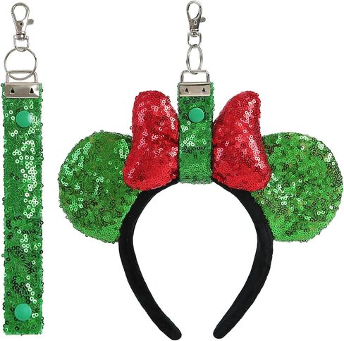 Mouse Ears Headband Holder for Backpack Sequin Lanyard Keychain Park Trip Essentials Bag Charms Organizer Decor in Saudi Arabia