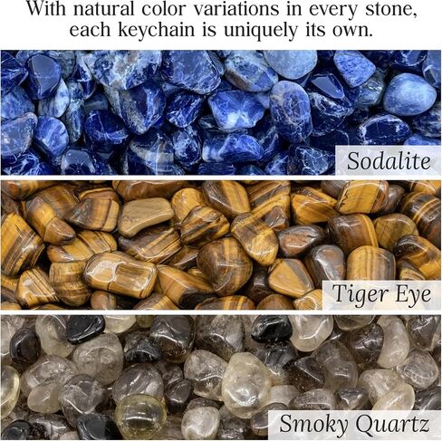 Funny Crystal Keychain for Husband - Sodalite Tiger Eye Smoky Quartz Healing Stones Keychain - Wedding, Anniversary, Father's Day, Birthday Gift for Husband from Wife, Best Husband Ever Gifts For Him in Saudi Arabia
