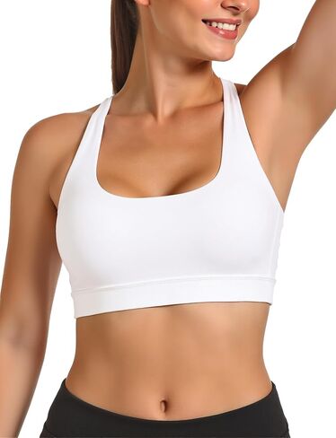 Buauty Sports Bra for Women, Double Thin Straps Criss Cross Back Light Support Yoga Bras for Daily Fitness Activities in Kuwait