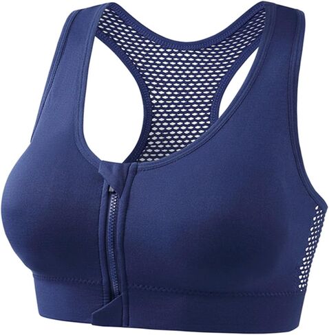 حمالة صدر رياضية للنساء بسحاب أمامي وظهر شبكي لاسلكي مع دعم للتمرين وحمالات صدر للتمرين من Impact Activewear in Kuwait