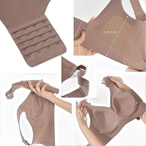 Women's Ribbed Push up Adjustable Wireless Bra, Brasieres para Mujer Sin Varilla, Push up Sports Bras for Women in Kuwait