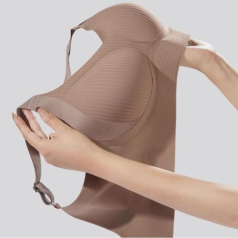 Women's Ribbed Push up Adjustable Wireless Bra, Brasieres para Mujer Sin Varilla, Push up Sports Bras for Women in Kuwait