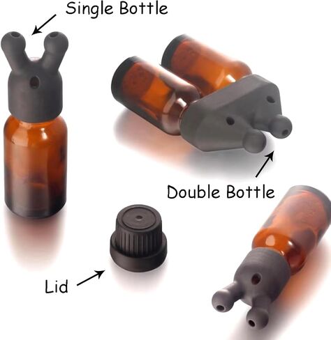 YAMSLAM Aroma Bottle Sniffer Cap Leakproof Essential Oil Inhaler Cap Double/Single Sole Essential Oil Inhaler Mini Perfume Inhaler Dispenser Bottle for Women Men in Saudi Arabia