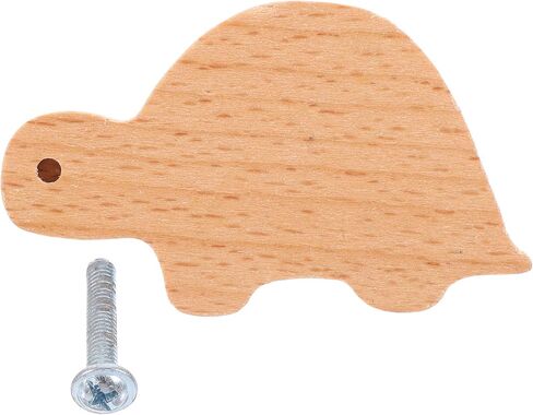 OUNONA Solid Beech Wood Animal Cabinet Knob with Screw, Turtle-Shaped Decorative Dresser Pull Handle for ’ Room Wardrobe and Drawer Furniture, Household Wood Pulls for Nursery and ’s in Kuwait