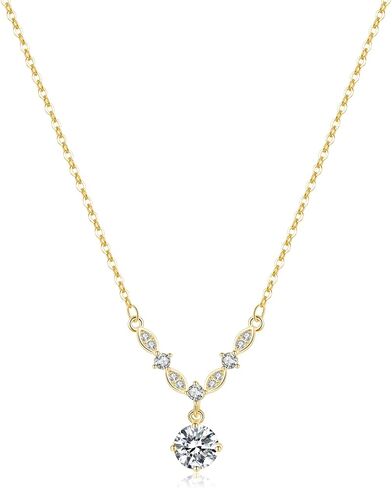 SLUYNZ Solid 925 Sterling Silver CZ Circle Necklace Choker for Women Teens Diamond Pendant Necklace Engagement Wedding Necklace in Kuwait