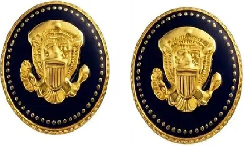 George W. Bush Presidential Cufflinks 24K Gold Plated, Presidential Seal Eagle Cuff Links for Men, USA President Collectible, Executive Formal Wedding Business Luxury Jewelry Gift for Him Souvenir - Gift-Ready Set in Saudi Arabia