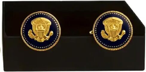 George W. Bush Presidential Cufflinks 24K Gold Plated, Presidential Seal Eagle Cuff Links for Men, USA President Collectible, Executive Formal Wedding Business Luxury Jewelry Gift for Him Souvenir - Gift-Ready Set in Saudi Arabia