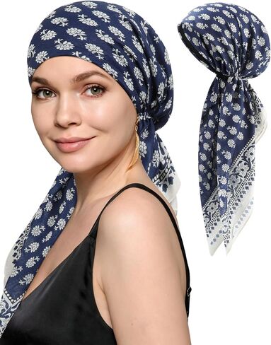 AWAYTR Pretied Head Scarf for Women - Turban Chemo Headwear for Cancer Patients Soft Breathable Head Wrap for Hair Loss in Kuwait