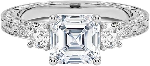 1-3 CT Moissanite Engagement Ring Colorless VVS1 10K 14K 18K Solid Gold & 925 Sterling Silver Art Deco 3 Stone Moissanite Engagement Ring Christmas Gift For Women in Saudi Arabia
